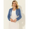 Allegra K Women's Cropped Open Front Collarless Long Sleeve Faux Fur Jacket - 2 of 4