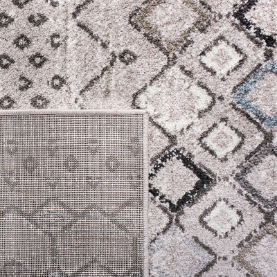 Amsterdam Light Grey and Brown Geometric Area Rug