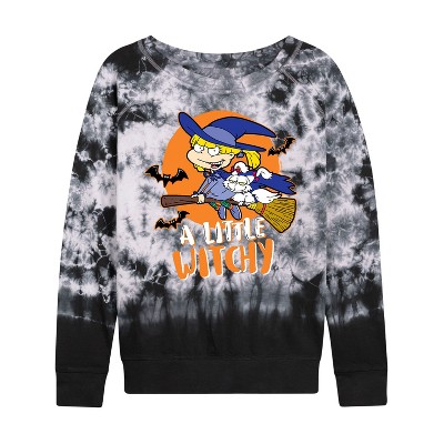 Women's - Rugrats - A Little Witchy Lightweight French Terry Wide Neck Long Sleeve Shirt