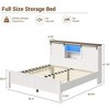 Bed Frame with Storage, Farmhouse Design Featuring Charging Station and LED Light, Sliding Barn Door, Noise-Free, No Box Spring Required. - 2 of 4