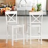 Arceso 24" Wooden Counter Height Bar Stools Set of 2, Kitchen Chairs with Back - 2 of 4