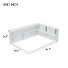 CAVINAS Full Size Kids Montessori Bed with L-shaped Bookcases,Floor Bed with Sliding Doors,Toddler bed for Bedroom Playroom,Gray/White - 3 of 4