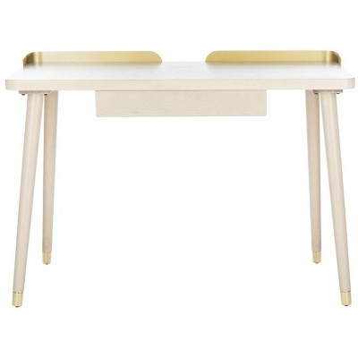 Parker 1 Drawer Desk White Washed gold Safavieh Target