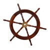 Wood Sail Boat Ship Wheel Wall Decor with Gold Hardware Brown - Olivia & May - image 2 of 4