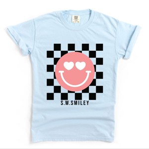 Simply Sage Market S.W.Smiley Valentines Pink Smiley Garment Dyed Tee - 1 of 4