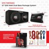 MTX 12" 400 Watt RMS Dual Loaded 1200 Watt Car Subwoofer Enclosure Audio with Sub Box, Mono Block & 8-Gauge Amplifier Complete Wiring Installation Kit - 2 of 4