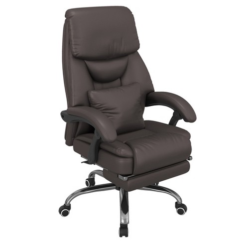 Faux Leather High-Back Executive Office Chair with Lumbar Support