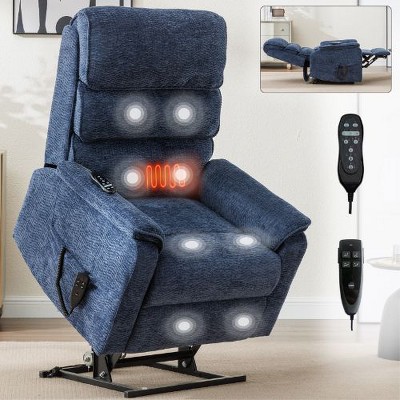 CAVINAS Dual Motor Power Lift Recliner Chair  for Adults, Upholstered Lounge Chair with Power-Remote, Heat Massage, Comfy Reading Chair