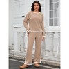 ATHLECHIC Women's Outfits Casual Long Sleeve Sweater Top Wide Leg Pants Matching Lounge 2 Piece Sets - 2 of 4