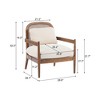 Grungis 26.6" Wide Accent Chair with Solid Wood Frame,Arm Chair with Rattan Backrest,Accent Chair for Bedroom,Reading Room,Office - 3 of 4