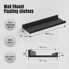 Floating Wall Mounted Shelves, 8count Set with Lip - Black Book Shelves for Bedroom - 3 of 4