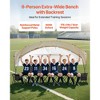VEVOR Portable Folding Bench, 6 Seat Soccer Bench with Storage Pockets Cup Holders & Carrying Bag, Lightweight Sideline Seating with Sunshade, Black - 3 of 4