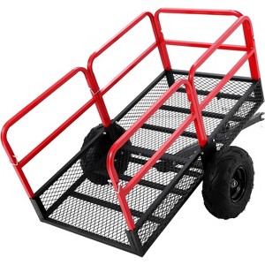 Coucheta ATV UTV Trailer Tow Behind Dump Cart 22 Cu.ft 1600Lbs Steel, Heavy Duty Pull Behind Utility Dump Trailer for Lawn Mower Trailer Tractor - 1 of 4