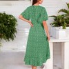 Anna-Kaci Women's V-Neck Flutter Sleeve Midi Fashion Dress with Belted Waist and Ruffle Hem - 2 of 4