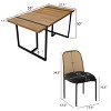 7-Piece Dining Table Set with Rattan Back Chairs, Modern Rectangular Wood Dining Table and 6 Upholstered Chairs- Maison Boucle - 2 of 4