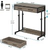 Tribesigns Portable Desk with Drawers, Mobile Laptop Desk with Wheels, Small Standing Desk for Home Office - 3 of 4