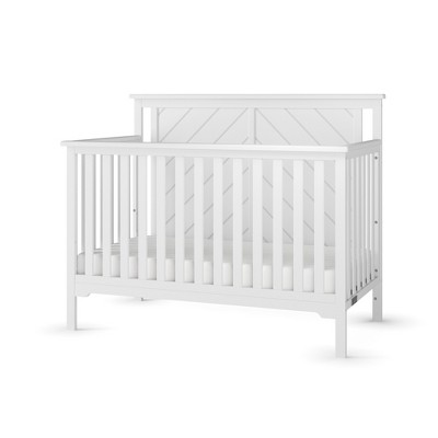 Child Craft Hampton Flat Top 4-in-1 Convertible Crib, Converts to Day Bed, Toddler Bed and Full Size Bed, 3 Mattress Positions, Baby Safe Finish