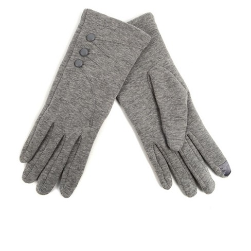 Women's Gray Stylish Touch Screen Winter Gloves With Button Accent And  Fleece Lining Large/x Large : Target