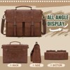 Mens Messenger Bag  Vintage Leather Laptop Briefcase Satchel Computer Shoulder Bag - 2 of 4