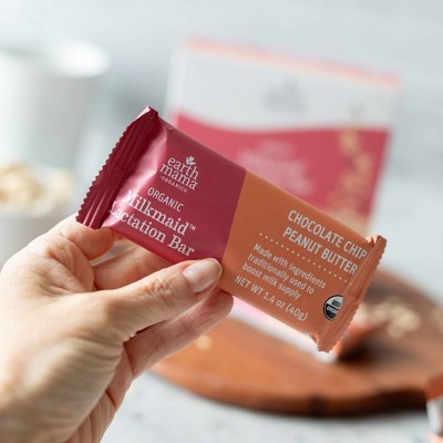 Earth Mama Organic Milkmaid Lactation Bars for Breastfeeding, Chocolate Chip Peanut Butter Cookie - 5ct