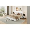 Bellemave King Size Wood Platform Bed Frame with Headboard, Storage, LED Lights & 2 Nightstands, 12 Slats, White, 660lbs Load - 4 of 4