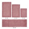 Edge Bath Rug 100% Premium Cotton Ultra-Soft Water Absorbent Tufted Solid Reversible 4 Piece Bathroom Rug Set for Machine Washable Bathmat - 2 of 2
