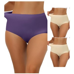 Allegra K Women's Elastic High-Waisted Unlined Breathable No-Show Hipster Underwear Multicolored - 1 of 4