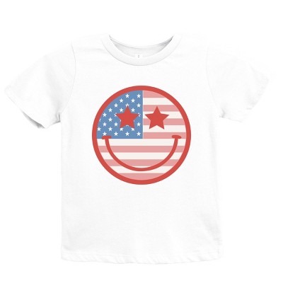 The Juniper Shop Flag Smiley Face Youth Short Sleeve Tee - XL - White