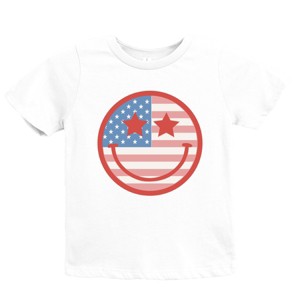 The Juniper Shop Flag Smiley Face Youth Short Sleeve Tee - L - White - 1 of 4