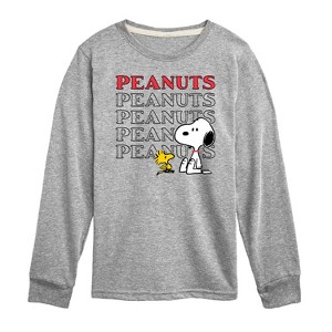 Boys' - Peanuts - Snoopy Woodstock Long Sleeve Graphic T-Shirt - 1 of 4