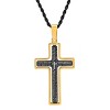 Steeltime Men's stainless steel Our Father english prayer rotating cross pendant. Color Options: Silver, Gold, Black, Mixed - 2 of 4