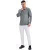 INSPIRE CHIC Men's Long Sleeve Solid Color Pullover Business Knitted Polo Shirt - 2 of 4