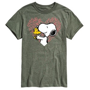 Men's - Peanuts - Snoopy Woodstock Xo Heart Short Sleeve Graphic T-Shirt - 1 of 4