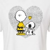 Women's - Peanuts - Charlie Snoopy Dot Heart Cropped Graphic T-Shirt - 2 of 4