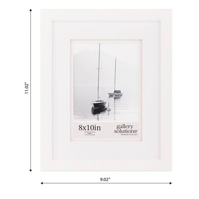 8x10 White Wood Picture Frame with Double Mat