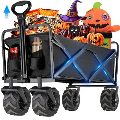 Musment Collapsible Folding Wagon Cart, Heavy Duty Foldable Wagon Cart