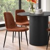 5-Piece 41.5" Dining Set for 4,Pedestal Black Round Dining Table with 4 Armless Dining Chair for Living Room,Dining Room,Farmhouse-Tanpinhause - 3 of 4
