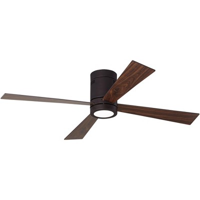 52" Casa Vieja Modern Hugger Indoor Ceiling Fan with Light LED Remote Control Flush Mount Oil Rubbed Bronze for Living Room Kitchen