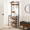MaseiKar Hall Tree with Bench, Coat Rack with Shoe Storage, Shoe and Coat Rack, 5-Tier Entryway Shoe Storage, 5 Hooks, for 12-16 Pairs, Hallway, Foyer - 4 of 4