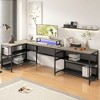 U-shaped Desk, Reversible L Shaped Desk With Shelve, Corner Computer Desk With Storage Shelves, Monitor Stand, Office Desk - 3 of 4