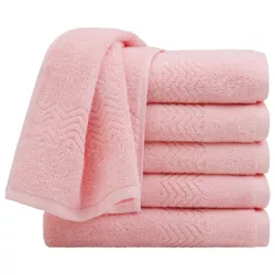 6 Pcs 100% Plush Cotton Ultra Soft and Absorbent Towels Washcloth - PiccoCasa
