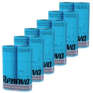 Evideco French Home Goods 3-Ply 140-Sheet Blue Toilet Paper Refreshing Nautical Bulk Sandalwood-Scented Rolls - 1 of 4