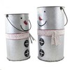 13.5 Inch Galvanized Snowman Planters Red Accents Nose Figurines - 3 of 3