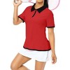 Women's Golf Polo Short Sleeve Shirts Lightweight Moisture Wicking Collared T Shirt Quick Dry - 4 of 4