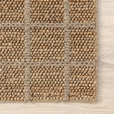 Natural Wool and Cotton Handmade Rectangular 9' x 12' Area Rug