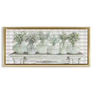 Stupell Industries Country Herb Jars on Gingham Floating Frame Canvas Art - 1 of 4