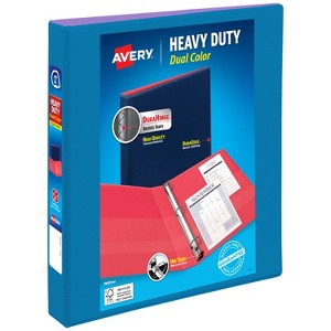 Avery Dual Color Heavy-Duty View Binder, Pool Blue/Lavender, 1" Slant Rings, Holds 250 Sheets (79899) - 1 of 4