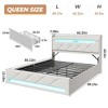 Bed Frame with 4 Drawers and Storage Headboard, Upholstered Platform Bed - 2 of 4