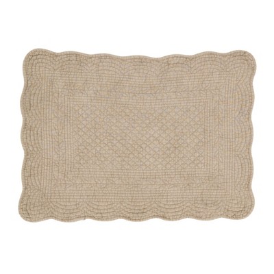 Taupe Quilted Cotton Rectangle Placemats Set of 4