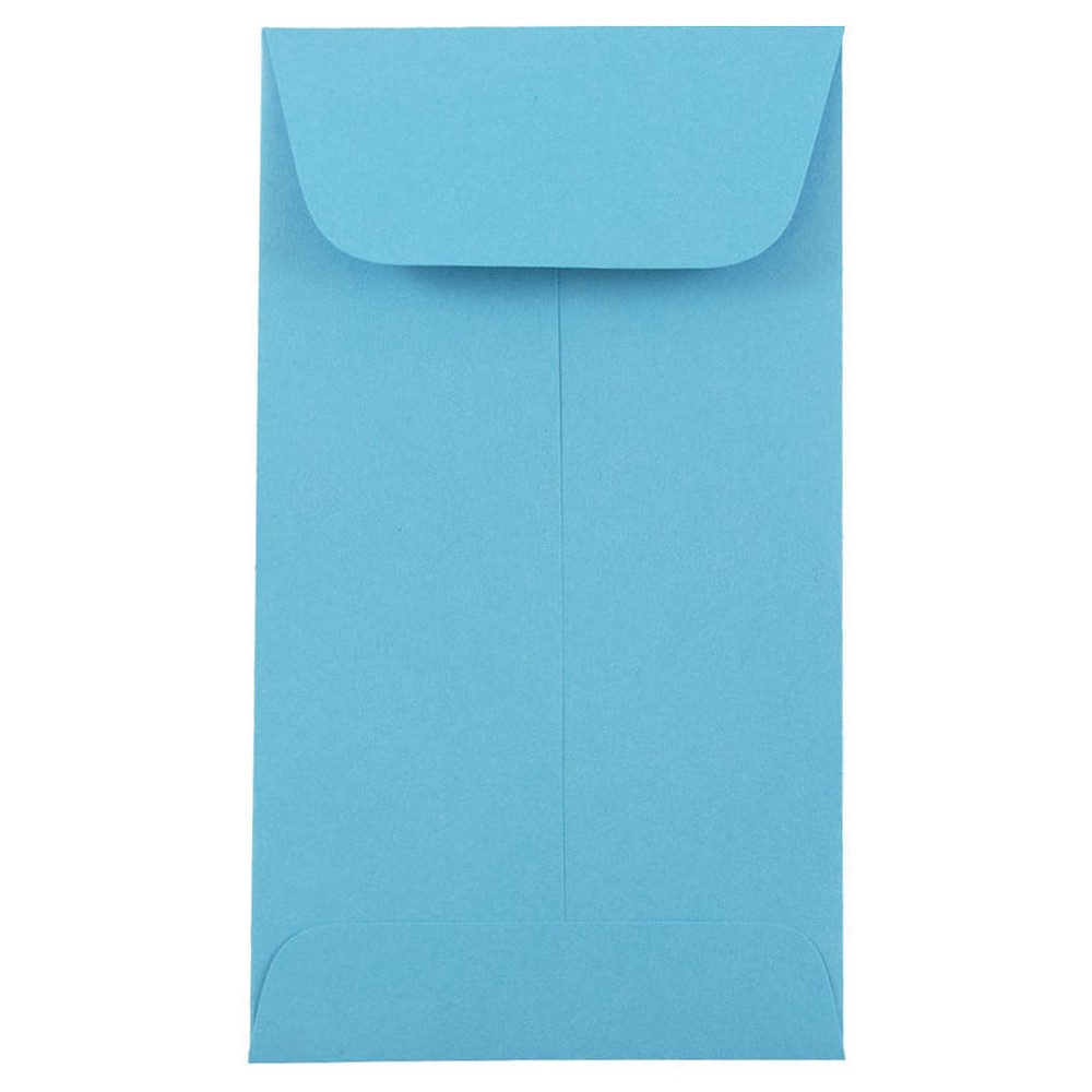 JAM Paper Brite Hue #5 1/2 Coin Envelopes 3 1/8 X 5 1/2 50 per pack Blue: Mailing Envelopes, Gummed Flap, Recycled Content
